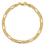 Gold (10K & 14K) Semi-Solid Figaro Chain Bracelet - 14k Yellow Gold / 7 in / 4.2 mm