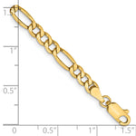 Gold (10K & 14K) Semi-Solid Figaro Chain Bracelet - 14k Yellow Gold / 7 in / 4.2 mm