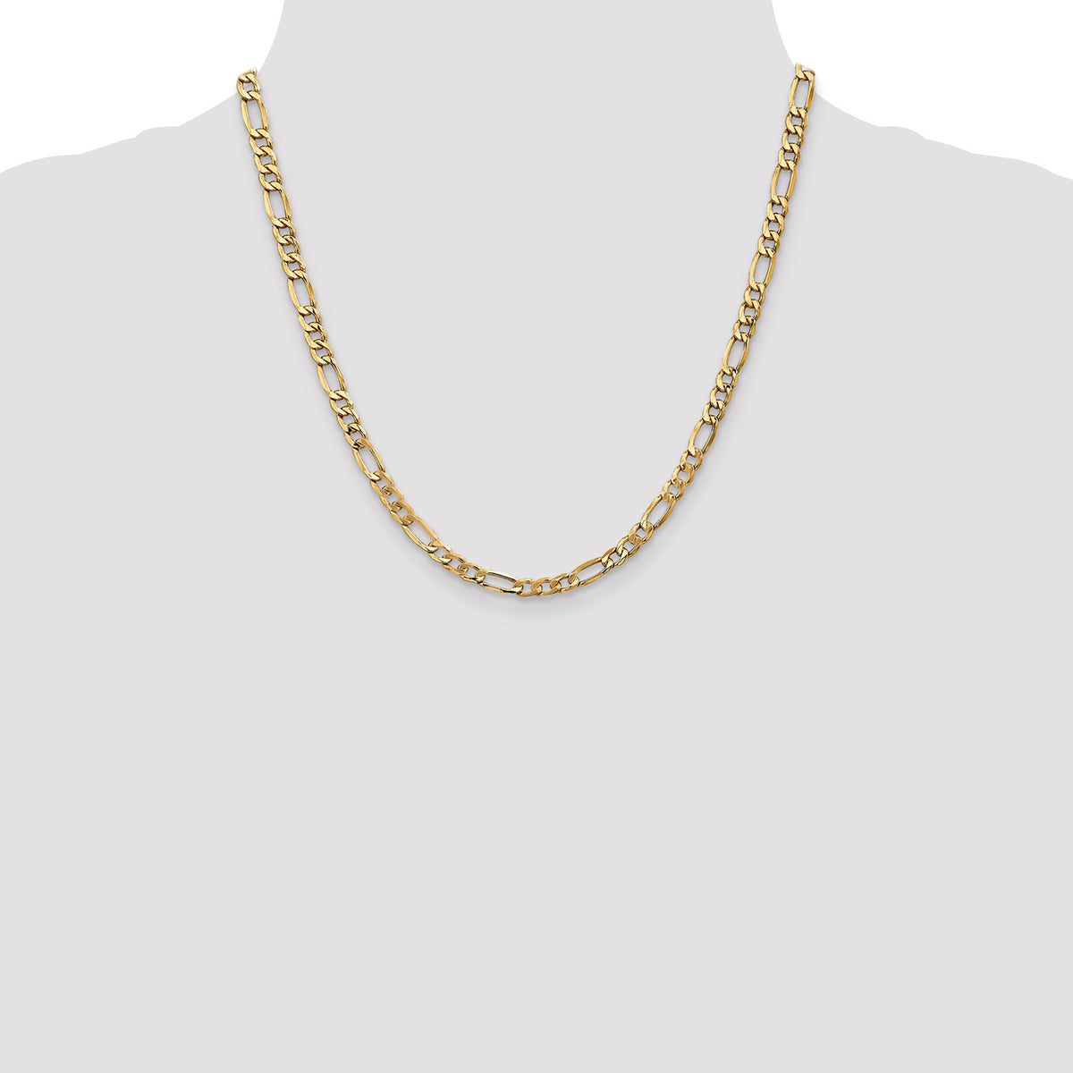 Gold (10K & 14K) Semi-Solid Figaro Chain - 14k Yellow Gold / 20 in / 5.75 mm
