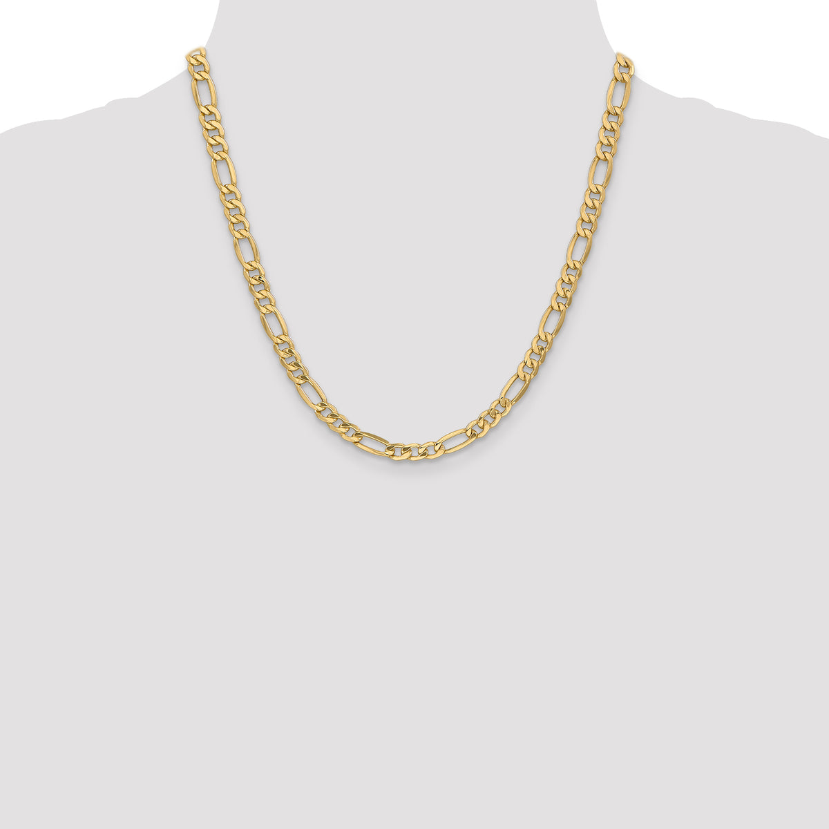 Gold (10K & 14K) Semi-Solid Figaro Chain - 14k Yellow Gold / 20 in / 6.25 mm