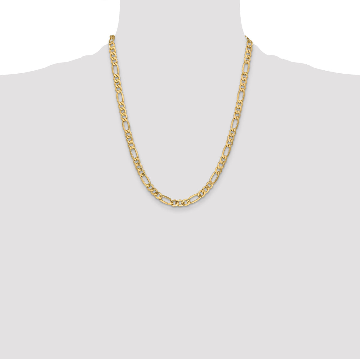 Gold (10K & 14K) Semi-Solid Figaro Chain - 14k Yellow Gold / 22 in / 6.25 mm