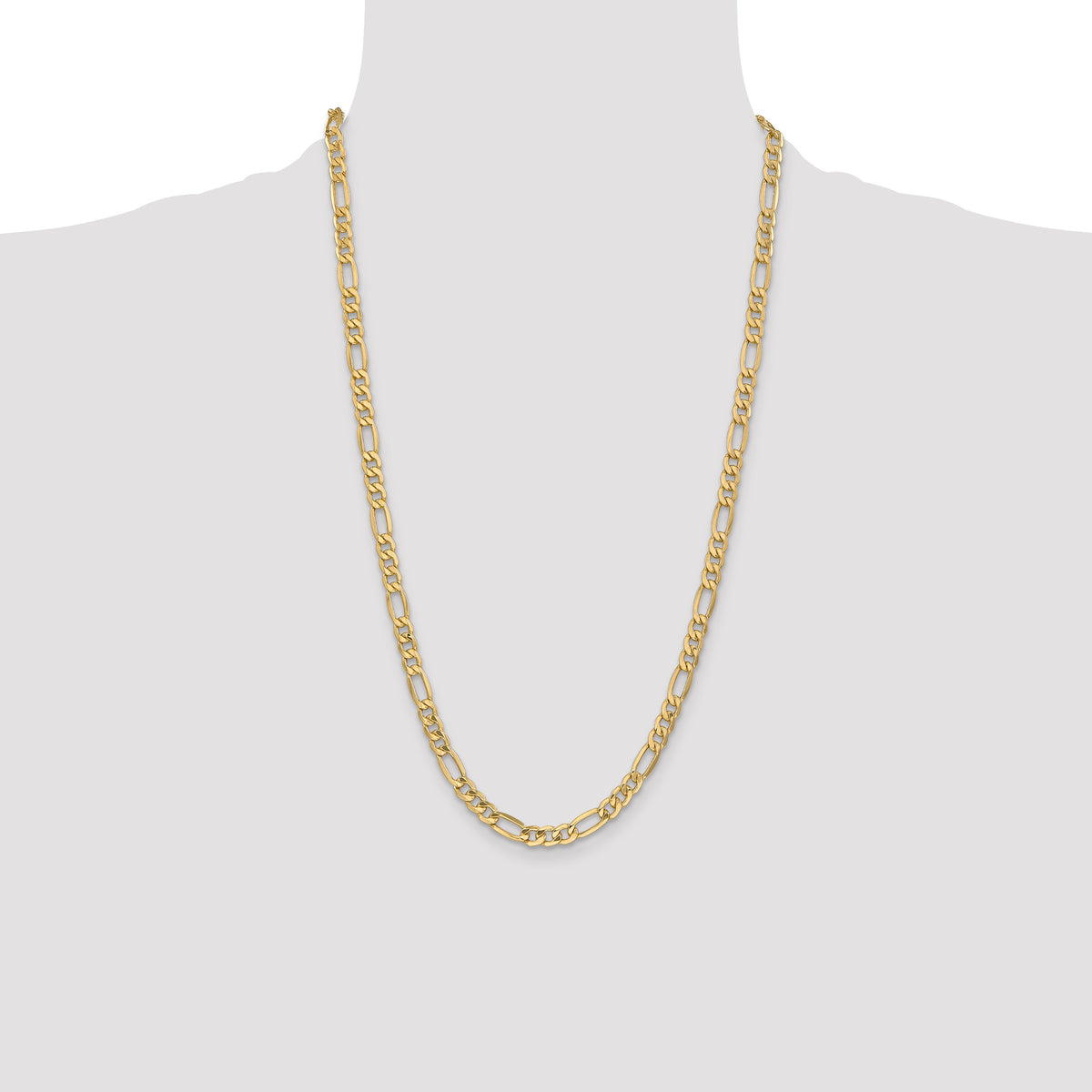 Gold (10K & 14K) Semi-Solid Figaro Chain - 14k Yellow Gold / 26 in / 6.25 mm