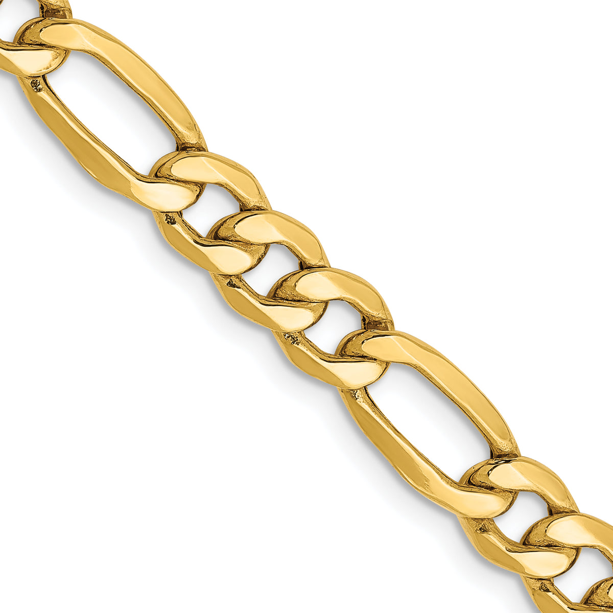 Gold (10K & 14K) Semi-Solid Figaro Chain - 14k Yellow Gold / 18 in / 6.25 mm