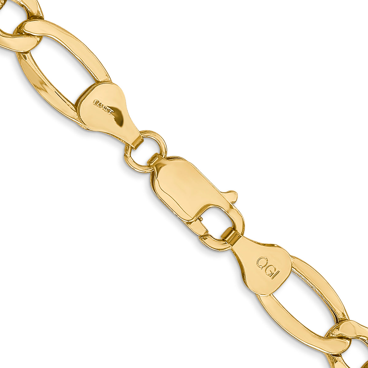 Gold (10K & 14K) Semi-Solid Figaro Chain - 14k Yellow Gold / 18 in / 7.3 mm