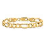 Gold (10K & 14K) Semi-Solid Figaro Chain Bracelet - 14k Yellow Gold / 7 in / 7.3 mm