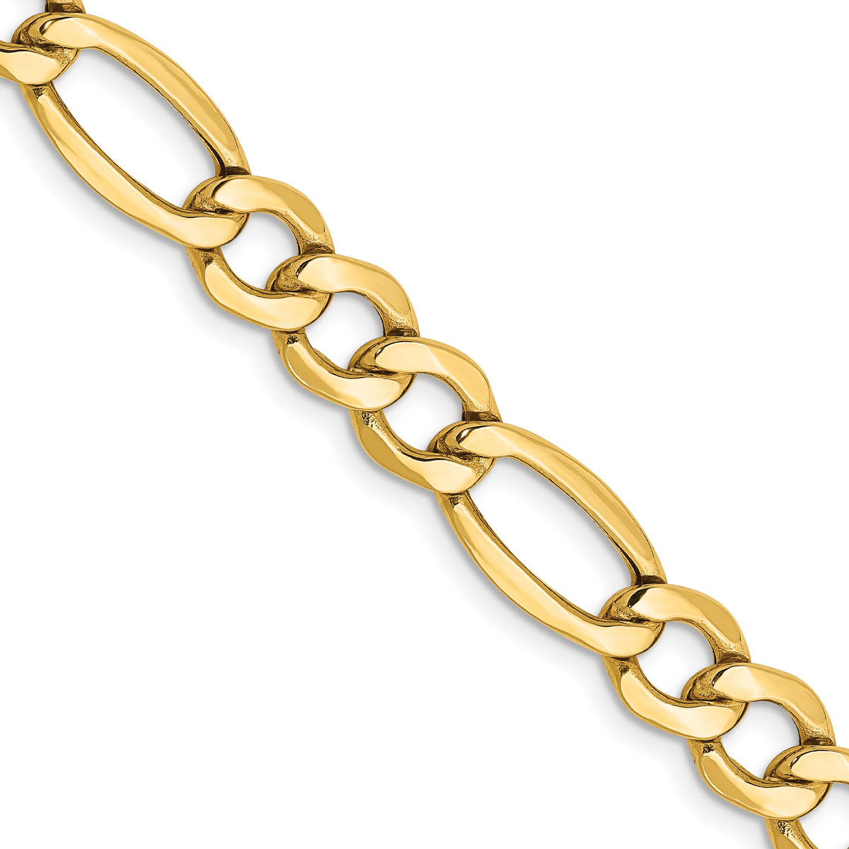 Gold (10K & 14K) Semi-Solid Figaro Chain - 14k Yellow Gold / 18 in / 7.3 mm