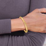 14k Yellow Gold Children's Florentine 5mm Hinged Bangle Bracelet, view 6