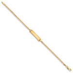 14k Yellow Gold Solid Curb Link Children's ID Bracelet with 18.5x5mm Plate, 6 inch, view 2