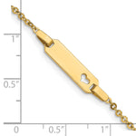 14K Polished Cut-out Heart 18x5mm Plate 6 inch ID Bracelet