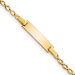 14k Polished Solid Chain/Solid Plate Fancy Link 16x5mm Plate 6 inch ID Bracelet