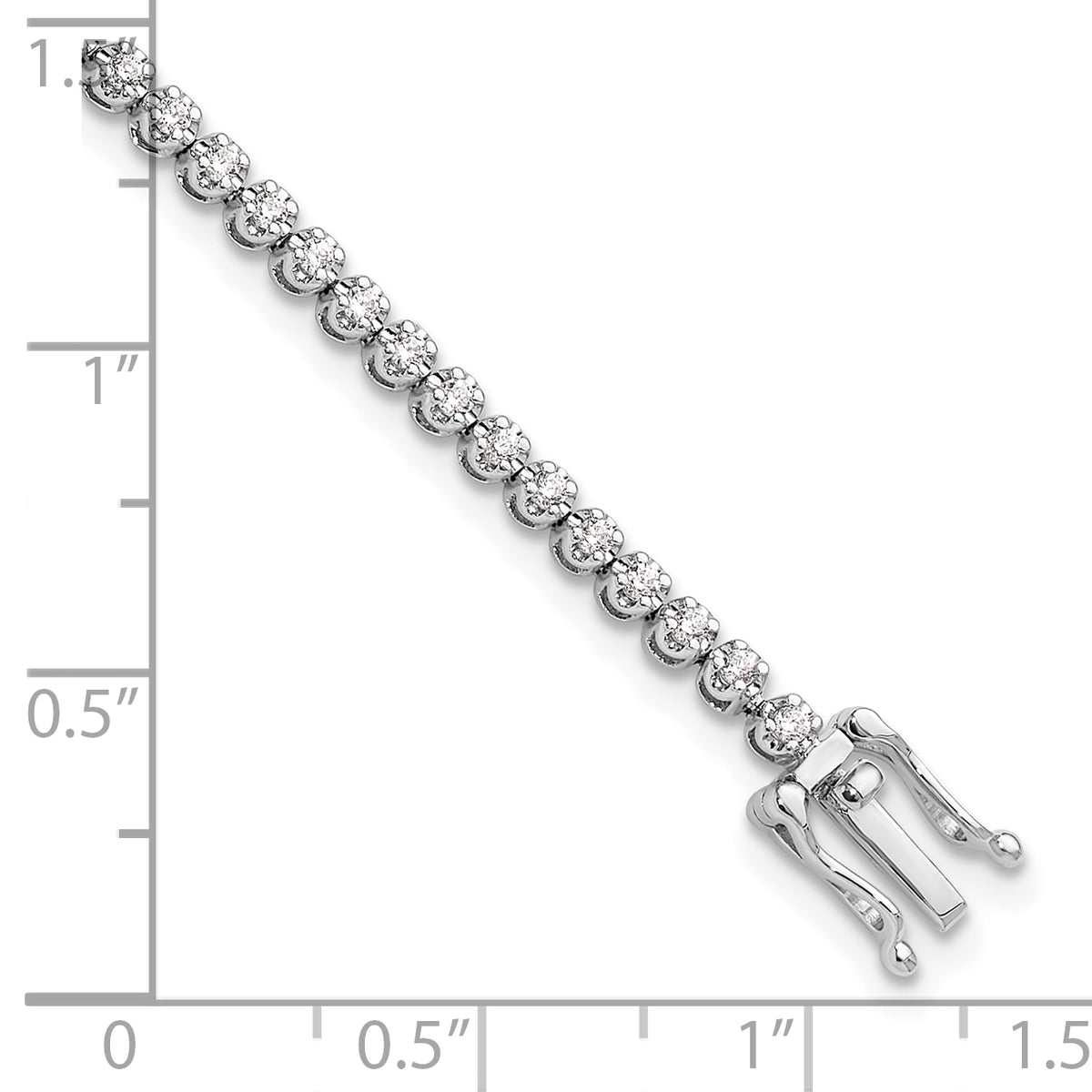 14k White Gold Lab Grown Diamond VS/SI+ G+ Round Tennis Bracelet - 1 ctw.
