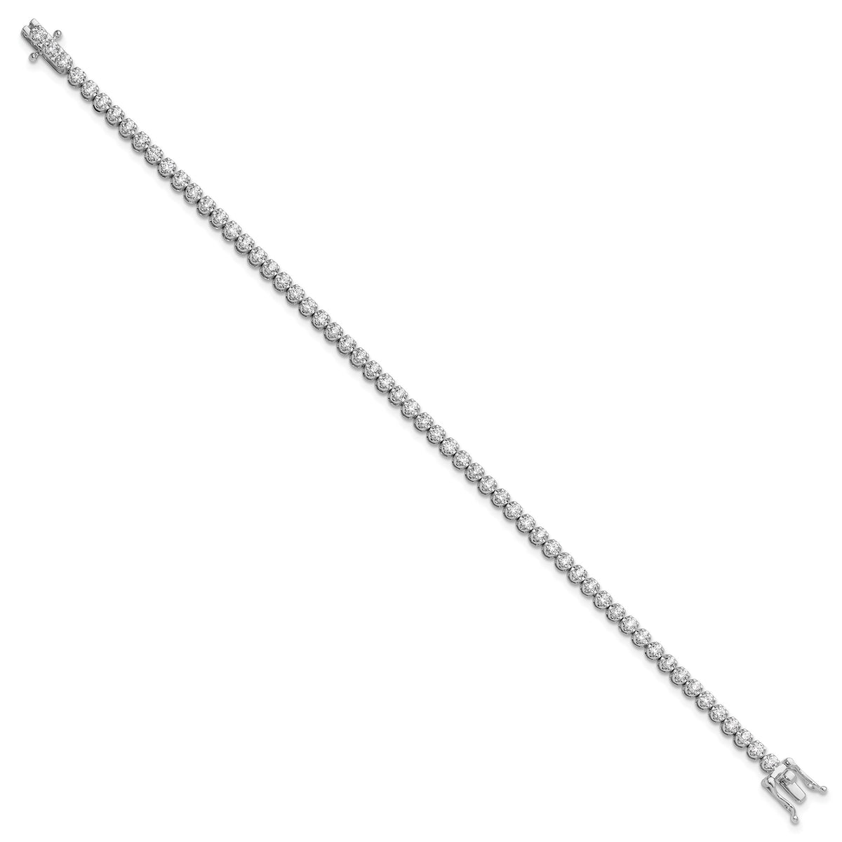 14k White Gold Lab Grown Diamond VS/SI+ G+ Round Tennis Bracelet - 2 ctw.