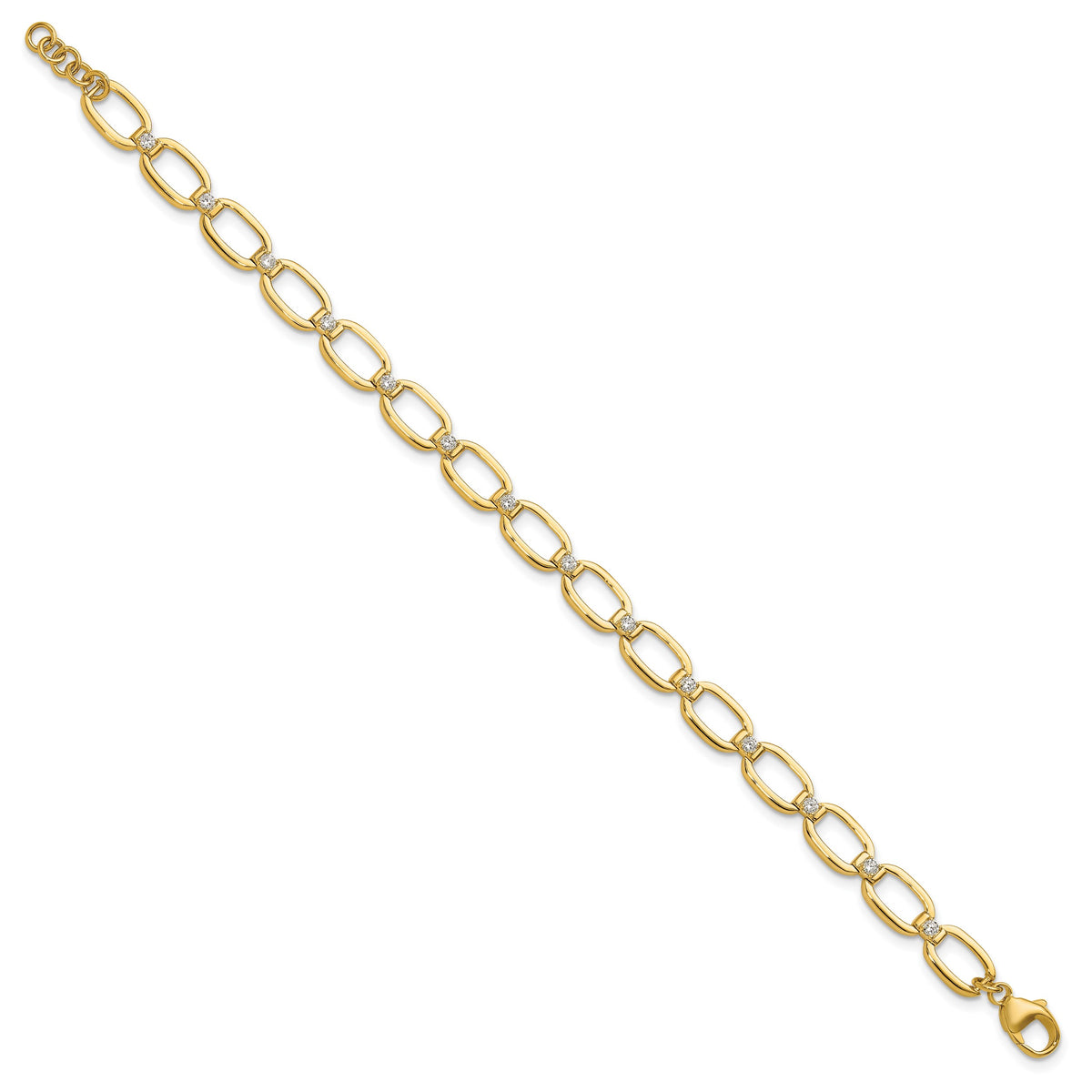14k 1/2 carat Lab Grown Diamond VS/SI+ G+ Oval Link 6.75 inch with .25 inch extension Bracelet