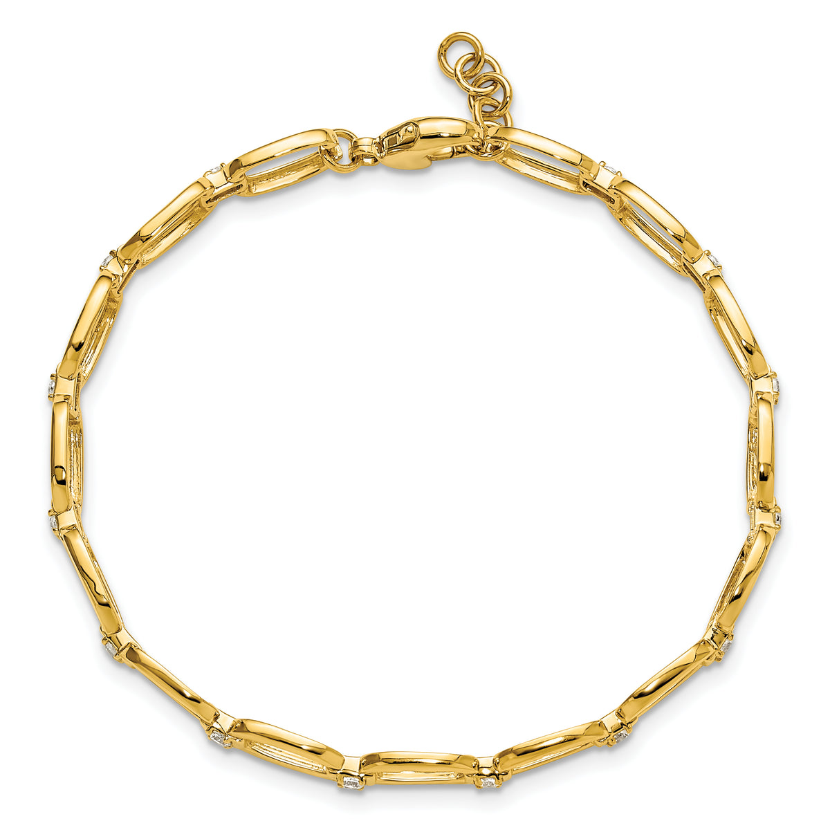 14k 1/2 carat Lab Grown Diamond VS/SI+ G+ Oval Link 6.75 inch with .25 inch extension Bracelet