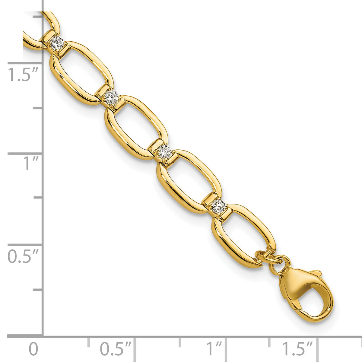 14k 1/2 carat Lab Grown Diamond VS/SI+ G+ Oval Link 6.75 inch with .25 inch extension Bracelet