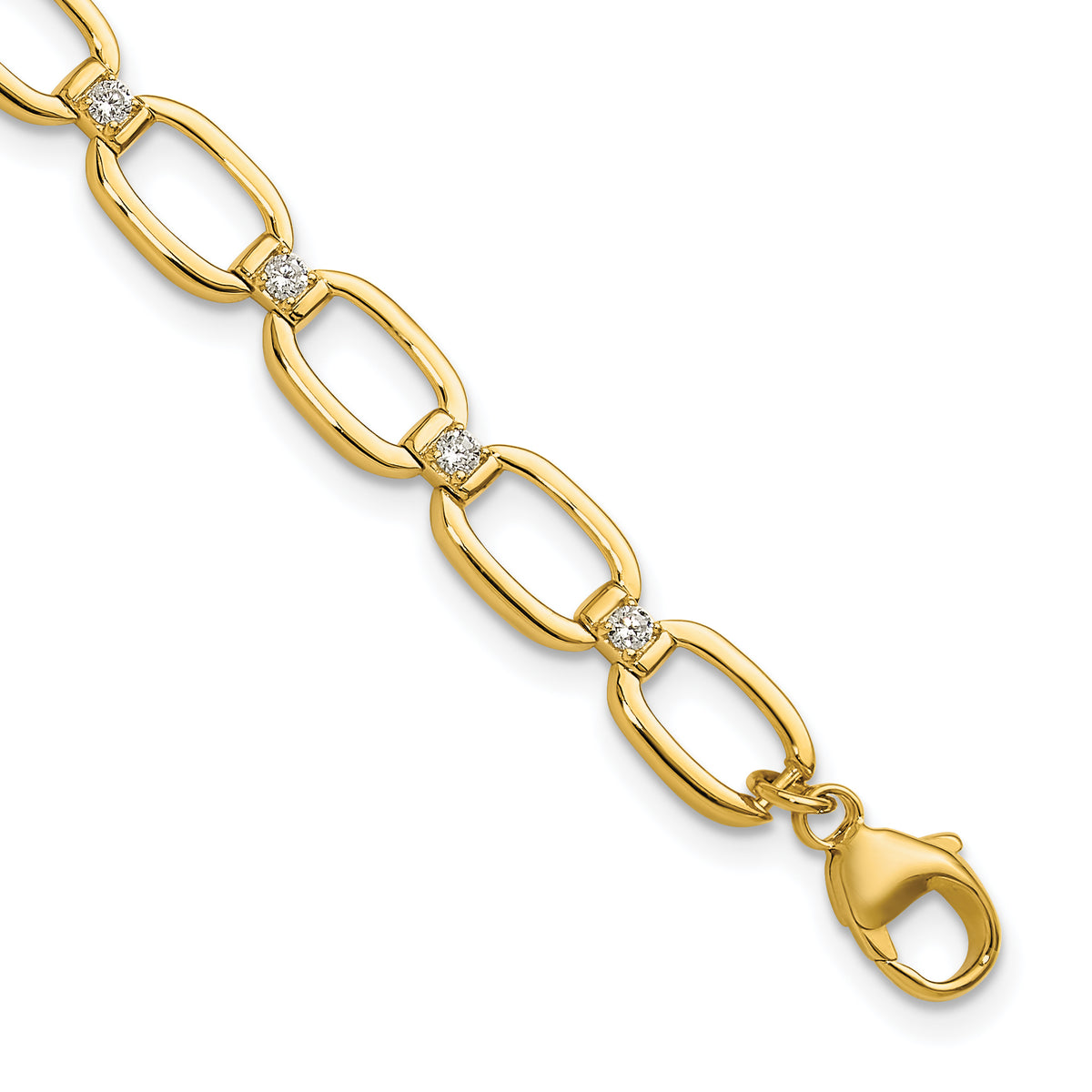 14k 1/2 carat Lab Grown Diamond VS/SI+ G+ Oval Link 6.75 inch with .25 inch extension Bracelet