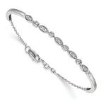 14k White Gold 1/2 carat Diamond Half-Bangle 6.75 inch Bracelet with 0.5 inch Extender