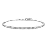 14k White Gold 3/4 carat Diamond Half-Bangle 6.75 inch Bracelet with 0.5 inch Extender, view 3