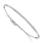14k White Gold 3/4 carat Diamond Half-Bangle 6.75 inch Bracelet with 0.5 inch Extender