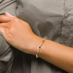 Diamond Oval Emerald Twisted Link 7 inch Bracelet - 14k Yellow Gold / Sapphire / Complete Sapphire