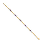 Gold Diamond & Gemstone Bracelet - 14k Yellow Gold / Amethyst