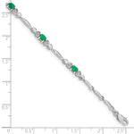 Gold Diamond & Gemstone Bracelet - 10k White Gold / Emerald