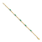 Gold Diamond & Gemstone Bracelet - 14k Yellow Gold / Emerald