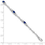 Gold Diamond & Gemstone Bracelet - 10k White Gold / Sapphire