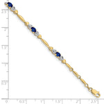 Gold Diamond & Gemstone Bracelet - 10k Yellow Gold / Sapphire