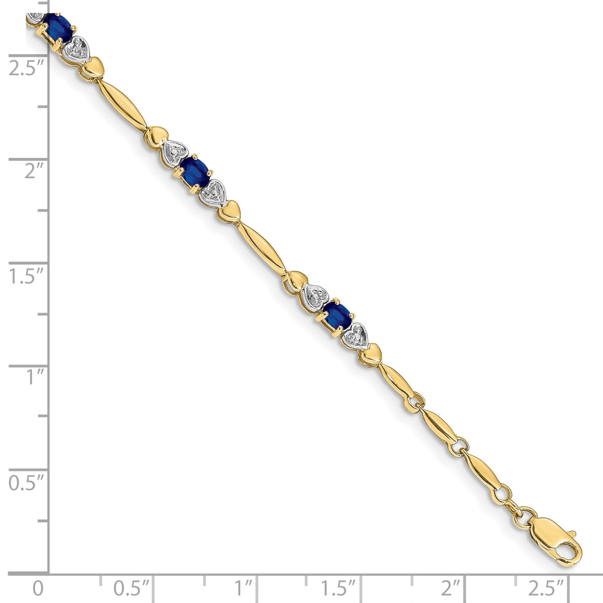 Gold Diamond & Gemstone Bracelet - 10k Yellow Gold / Sapphire