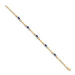 Gold Diamond & Gemstone Bracelet - 14k Yellow Gold / Sapphire