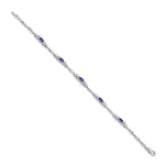 Gold Diamond & Gemstone Bracelet - 14k White Gold / Tanzanite
