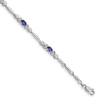 Gold Diamond & Gemstone Bracelet - 14k White Gold / Tanzanite