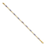 14k Yellow Gold Diamond Oval Tanzanite Open Link 7 inch Bracelet, view 2