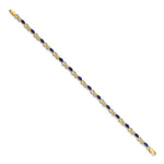 Gold Diamond & Gemstone Infinity Bracelet - 14k Yellow Gold / Sapphire / 7 inch, Sapphire