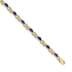 Gold Diamond & Gemstone Infinity Bracelet - 14k Yellow Gold / Sapphire / 7 inch, Sapphire