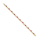 14k Diamond Round Ruby 7 inch Bracelet