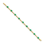 14k Yellow Gold Diamond Oval Emerald Infinity 7 inch Bracelet, view 2