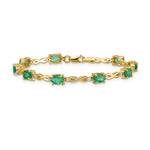 14k Yellow Gold Diamond Oval Emerald Infinity 7 inch Bracelet, view 3