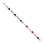 14k White Gold Diamond Oval Ruby Infinity Link 7.25 inch Bracelet, view 2