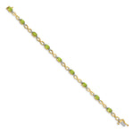 14k Oval Peridot and Diamond Infinity Link 7 inch Bracelet