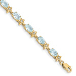 Gold Floral Diamond & Gemstone Bracelet - 14k Yellow Gold / None
