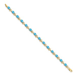 Gold Floral Diamond & Gemstone Bracelet - 14k Yellow Gold / Swiss Blue Topaz