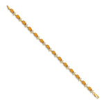 Gold Floral Diamond & Gemstone Bracelet - 14k Yellow Gold / Citrine