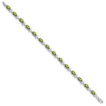 Gold Floral Diamond & Gemstone Bracelet - 14k White Gold / Peridot