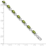 Gold Floral Diamond & Gemstone Bracelet - 14k White Gold / Peridot