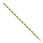 Gold Floral Diamond & Gemstone Bracelet - 14k Yellow Gold / Peridot
