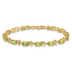 Gold Floral Diamond & Gemstone Bracelet - 14k Yellow Gold / Peridot