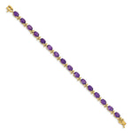 14k Yellow Gold Oval Amethyst 7 inch Bracelet, view 2