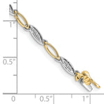 Gold Diamond Oval Link Bracelet - 10k Two-tone